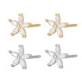 wholesale 925 Sterling Silver Earrings DIY Women's High-End Zircon Floral Ear Studs for Piercing-0-5