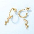 wholesale S925 Sterling Silver New Korean and Japanese Light Luxury Snake-shaped Earrings for Women, INS Style, Cute and Unique Snake Hoop Earrings for Wholesale-0-4