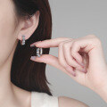 S925 Sterling Silver Geometric Moissanite Stud Earrings for Women-0-2