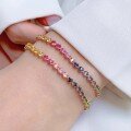 wholesale S925 Sterling Silver with Colorful Diamonds Red Elk Full-Body Row Diamond Bracelet, Luxe French-inspired Minimalist Row Diamond Bangle, High-End Feel for Commuting-0-1