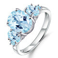 wholesale S925 silver gemstone ring with natural topaz, luxurious, fashionable, and trendy-0-4