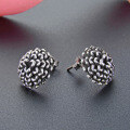wholesale S925 Sterling Silver Vintage Floral Bud Earrings for Women, Trendy Korean Style Creative and Unique Design Ear Studs-0-1