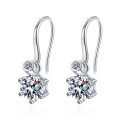 wholesale 925 Sterling Silver D Color Moissanite Ear Hooks Six-Prong Ear Studs Simple and Fashionable Earrings for Women Factory Direct Supply Ready-to-Ship Wholesale-0-4