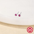 wholesale S925 Sterling Silver small elegant colorful diamond stud earrings for daily wear and ear care-0-3