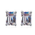 wholesale Pt950 plated 925 sterling silver earrings women moissanite emerald cut radiant cut earrings jewelry factory wholesale-0-4