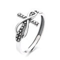 wholesale S925 Sterling Silver Retro Vintage Pattern 8-Figure Cross Creative Punk Style Trendy Adjustable Ring-0-4