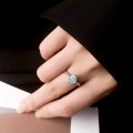 PT950-Plated S925 Silver 1ct Moissanite Geometric Ring, Stock Ready for Drop Shipping-0-2