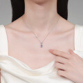S925 Sterling Silver Moissanite Pendant with Dan-Shaped Design-0-2
