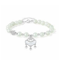 wholesale 925 Sterling Silver Peace Ruyi Lock Hetian Jade Bracelet For Women-CS0112 925 silver