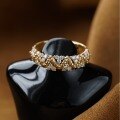 wholesale S925 sterling silver ring for women, vintage palace style, unique zircon, golden color, elegant and versatile-0-1