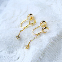 wholesale S925 Sterling Silver Japanese-style Girly Zircon Earrings U-shaped Ear Clip Women's Fashion Earrings for Drop Shipping-White Topaz Moon Clip Earrings 925 Silver