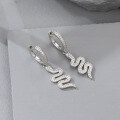 wholesale 925 Sterling Silver Snake Earrings Necklace Bracelet Customizable with Zirconia Ins High-End Feel, Custom-Made to Order from Images or Samples-0-5