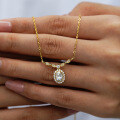 S925 Silver Women's Cross-Border New Moissanite Necklace, Simple Pendant-0-2