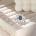 wholesale S925 Metal Lab-Cultivated Emerald High-End LuxuriousRing for New Collection by Yuntong Jewelry-0-1