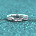 S925 Sterling Silver Full Moissanite Bamboo Knot Ring, Minimalist Unisex-0-4