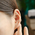 wholesale S925 Gold Plated 14K Gold with White Shell Ear Clips, Minimalist and Versatile-0-1