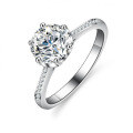 S925 Sterling Silver Six-Prong Crown Moissanite Snowflake Ring Factory Jewelry Drop Shipping-0-2