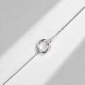 wholesale S925 Sterling Silver Micro-Inlaid Zircon Circle Collarbone Necklace, Fashion Commuting Minimalist Niche Design High-End Feel-0-2