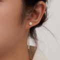 wholesale 925 Silver Natural Freshwater Pearl Earrings for Women, Elegant and Luxurious Long European and American Style Dangle Earrings with Vintage Design-0-1