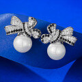wholesale 925 Silver New Jewelry 10mm Pearl Stud Earrings Fashionable Elegant High-End Versatile Women's Earrings-0-3