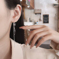 wholesale S925 Silver Fashion Korean Star Geometric Tassel Ear Thread Cold Style Trendy Earrings Ear Pin-0-3
