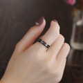 wholesale S925 Sterling Silver Retro Korean Style Letter B Resin Drop Ring, Internet Famous Personalized Fashion Trendy Index Finger Ring-0-3