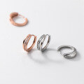 wholesale 925 silver double-layer diamond-encrusted hoop earrings, summer Korean-style simple and elegant lady ear accessories M01872-0-0