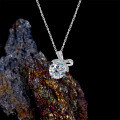 Metal Butterfly Pendant Necklace with Zircon-0-1