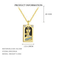 wholesale Gold-plated S925 Sterling Silver-YA0474_Colored zirconium/black agate_18K yellow plated 925 silver