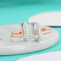 wholesale S925 sterling silver light luxury moissanite romantic rose gold and silver elegant earrings, fashionable minimalist studs, women's hoop earrings-0-0