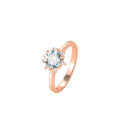 wholesale S925 Sterling Silver Light Luxury Minimalist Fashion Rose Gold Moissanite Hexagram Star Ring for Women-0-4