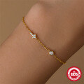 wholesale [S925 Sterling Silver] Cross Pendant Diamond Bracelet, Classic Fashion Korean Style Niche Design Sense INS Style Women's Accessories-0-2