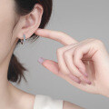 S925 Sterling Silver Full Moissanite Earrings, Women's Fashion Versatile Simple Daily Commute Elegant Ear Jewelry-0-2