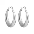 wholesale S925 Sterling Silver Round Smooth Hoop Earrings for Women, Minimalist Style, Small and Unique, Ins High-end Feel, Silver Ear Clasp-0-7