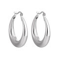 wholesale S925 Sterling Silver Round Smooth Hoop Earrings for Women, Minimalist Style, Small and Unique, Ins High-end Feel, Silver Ear Clasp-0-7