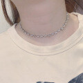 925 Silver Alien Moissanite Choker Necklace, Minimalist Layered Diamond Collarbone Chain-0-1