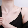 925 Silver Zircon Pendant Choker Necklace, New Korean Fashion Jumping Chain-0-2
