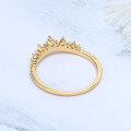 wholesale 925 Silver Japanese Light Luxury Jewelry, French Lace V-Crown Full Diamond Ring for Women, Simple Gold-Plated Wholesale Accessories-0-3