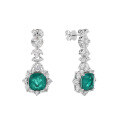 wholesale S925 sterling silver new emerald ice-cut gemstone earrings for women wholesale factory-0-4