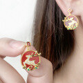 wholesale 925 Sterling Silver Nine-Colored Deer Christmas Earrings for Round and Square Faces, Ins High-End Agate Zircon Ear Stud Wholesale-0-3