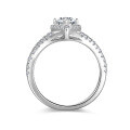 S925 Silver Ring with 5*10mm Oval Full Moissanite-0-3