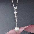 wholesale S925 Sterling Silver with Pearl and Shell Bead Pendant Necklace, Minimalist Women's Jewelry Wholesale from Source Factory-0-2