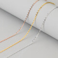 wholesale S925 Silver Summer Korean Style Shining European Chain Cross Chain Simple Bare Chain Necklace D9398-0-2