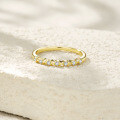 18K Yellow Gold Plated 925 Silver Moissanite Stackable Ring-0-1