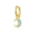wholesale S925 Sterling Silver Blue Star Moon Ear Cuff with Turquoise, Fashionable and Luxurious Wholesale Earrings-0-4