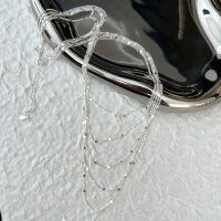 wholesale 925 Sterling Silver Twisted Multi-Layer Necklace Women Korean Stall Goods Summer New 5-Layer Starry Sky Collarbone Chain-Sterling silver (5-layer necklace)