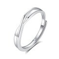 wholesale S925 Sterling Silver Original Design High-end Couple Rings Adjustable Plain Band Rings Valentine's Day Gift-0-37