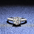 Silver Moissanite Ring Angel Wings-0-1