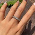 18k Gold-Plated S925 Silver 2*3mm Moissanite Full Diamond Eternity Band-0-2
