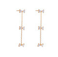 wholesale Metal material, Dunli Jewelry new AHKAH fresh and elegant bow-shaped high-end long earrings direct from manufacturer for wholesale-0-0